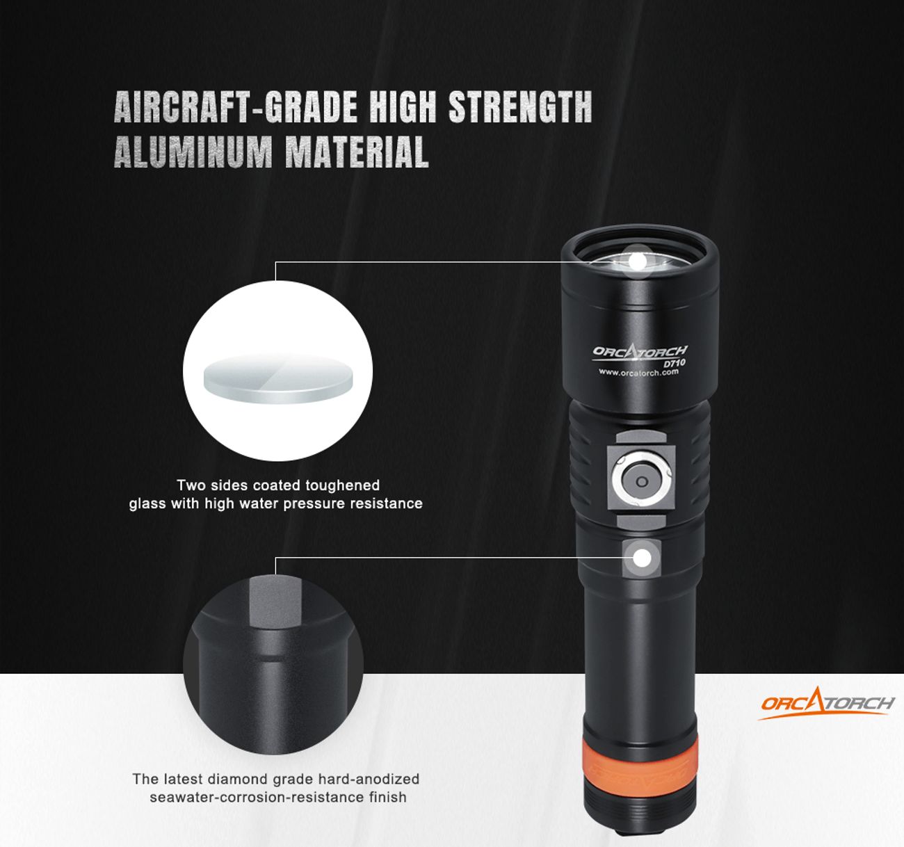 OrcaTorch D710, 3000 Lumen Dive Light