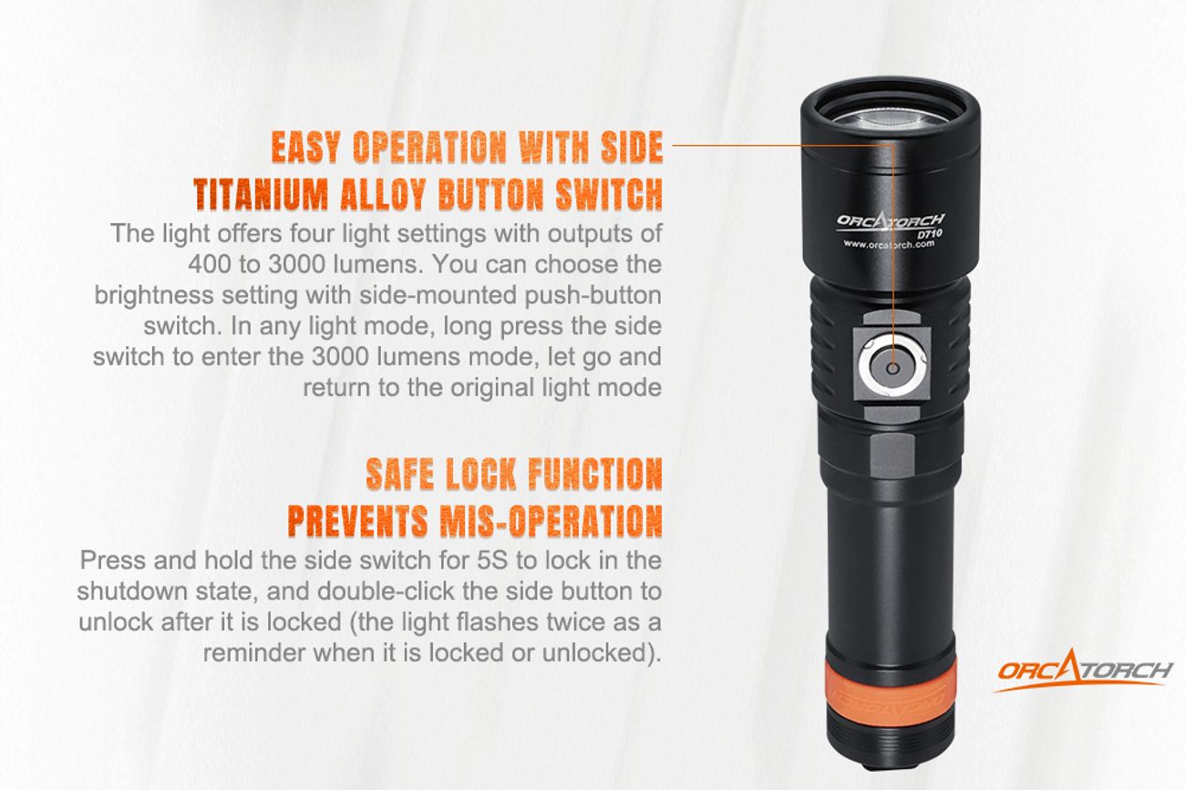 OrcaTorch D710, 3000 Lumen Dive Light